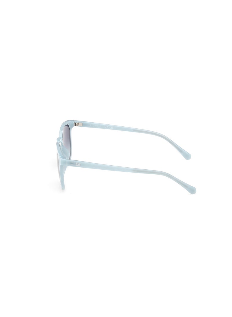 GUESS Men's UV Protection Round Shape Sunglasses - GU0006184W53 - Lens Size: 53 Mm - Shiny Light Blue - Image 2